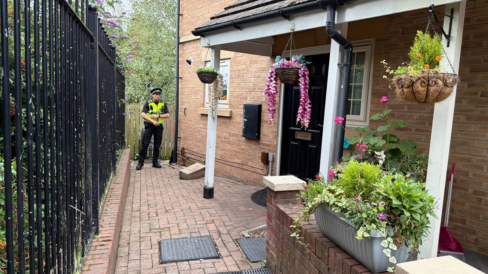 A police officer at the scene in Sheffield. Pic: YappApp
