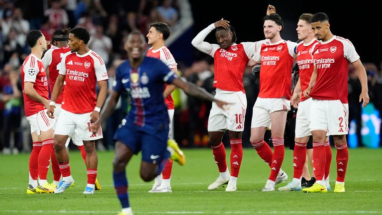 Arsenal lost last season's Champions League final to PSG on penalties