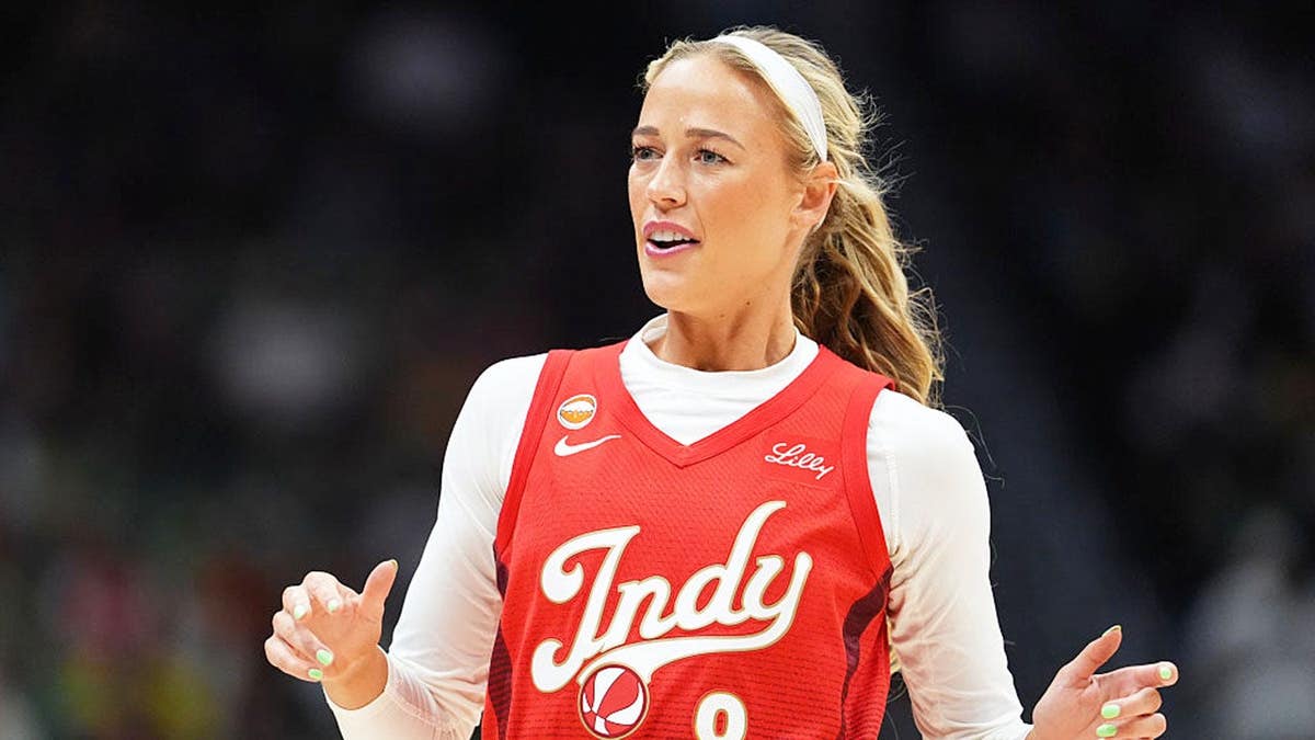 Sophie Cunningham of the Indiana Fever looks on during a game at Climate Pledge Arena.