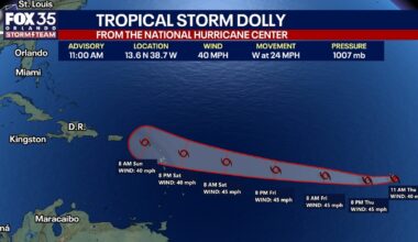 NHC: Tropical Storm Dolly forms in the Atlantic