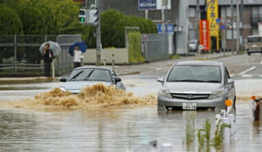 Heavy rain in north-central Japan causes floods and landslides