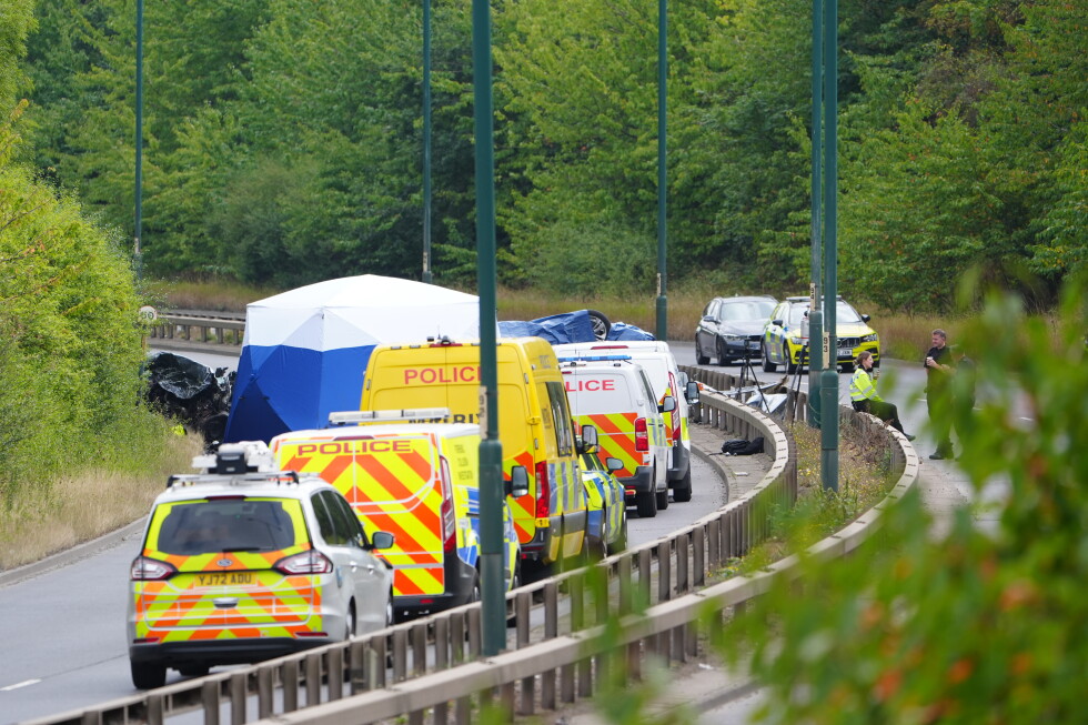 Crash on highway in England kills 7, including 2 police officers