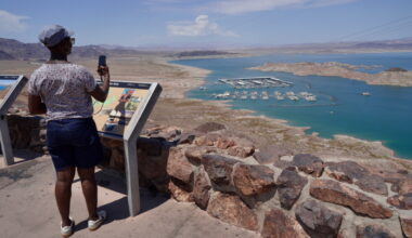 Lake Mead along the Colorado River hits record-low water level