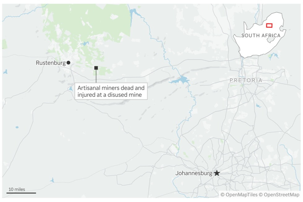 South African police say at least 14 dead in a mine collapse
