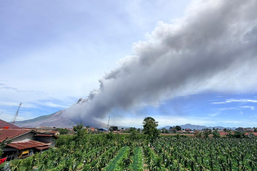 Indonesia’s Sinabung volcano on Sumatra island erupts