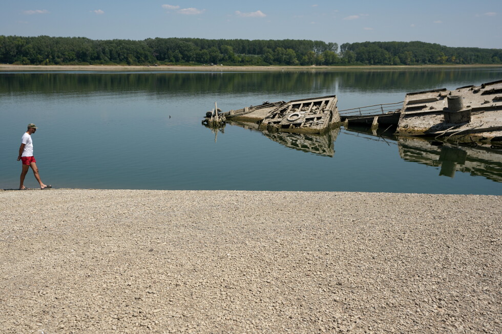 Drought reveals WWII battleships in Danube River's record low waters