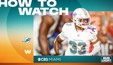 How to Watch, Stream & Listen: Miami Dolphins at Washington Commanders