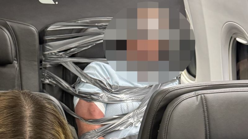 Disruptive passenger duct-taped to first-class seat as plane makes emergency landing