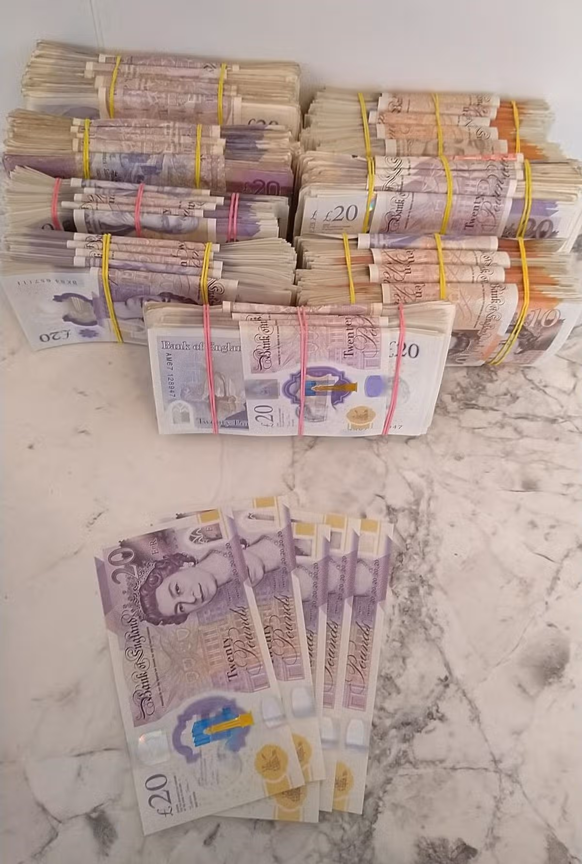 A picture of a quantity of cash shared by Joshua Smith on EncroChat