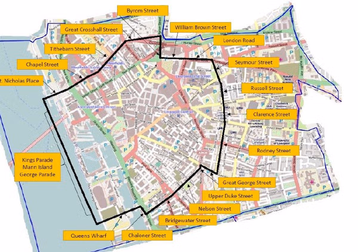 The Sunday, September 13 dispersal zone