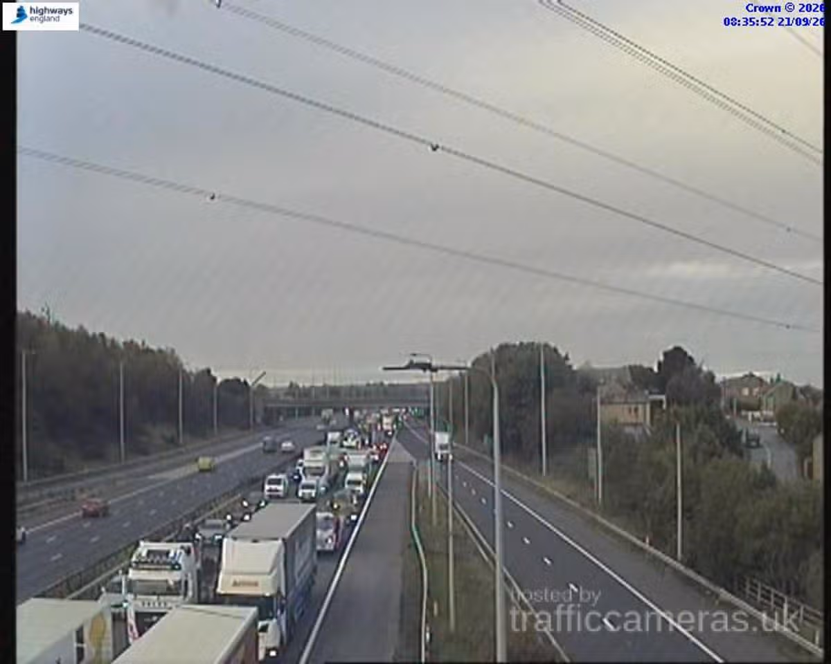 Traffic on the M62