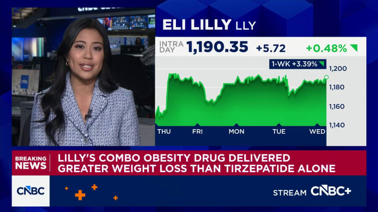 Eli Lilly says closely watched combo obesity regimen boosts weight loss in mid-stage trial