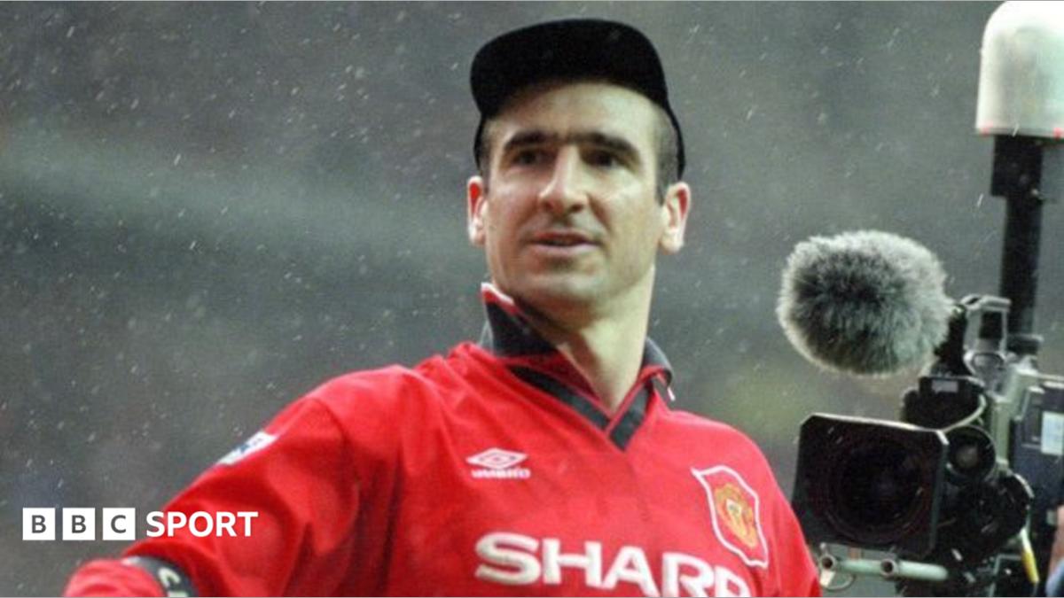 Stylised graphic showing Eric Cantona, Alan Shearer, Sol Campbell and Robin van Persie graphic