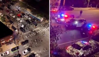 Video shows LA police bust street takeover