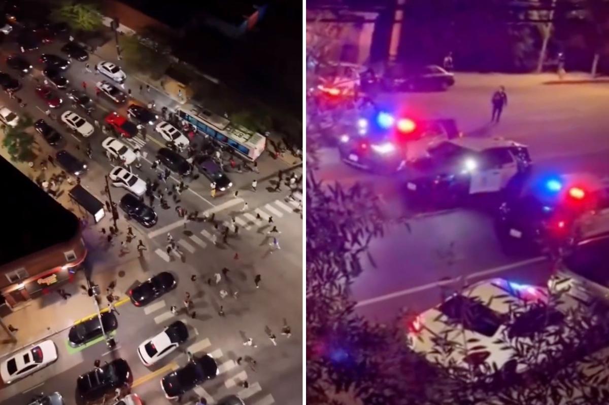 Video shows LA police bust street takeover