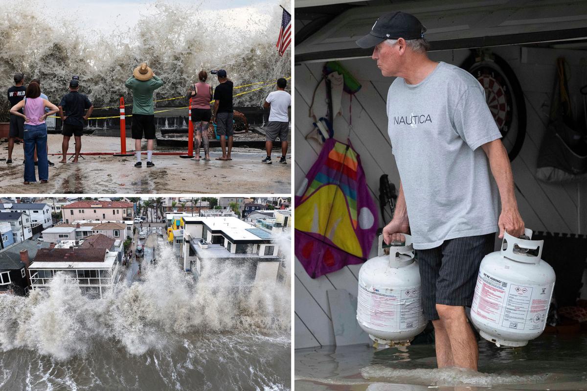 California homeowners evacuate as monster waves batter Long Beach homes