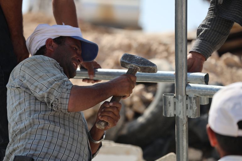 Villagers in Khirbet al-Tabban have already begun to rebuild