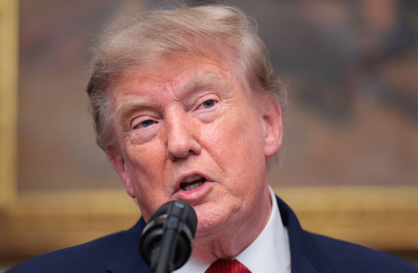 US President Donald Trump delivers remarks with cryptocurrency executives in the Roosevelt Room at the White House in Washington DC, US, August 19, 2026.