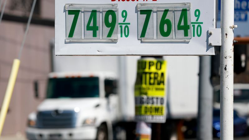 LOS ANGELES, CALIFORNIA - AUGUST 21: Diesel prices over $7 a gallon are displayed on a pump at a gas station on August 21, 2026 in Los Angeles, California. According to data from AAA, diesel prices in California have risen 30 cents in the last month, driven higher by disruptions tied to the war in Ukraine and tensions involving Iran and the Strait of Hormuz. (Photo by Justin Sullivan/Getty Images)