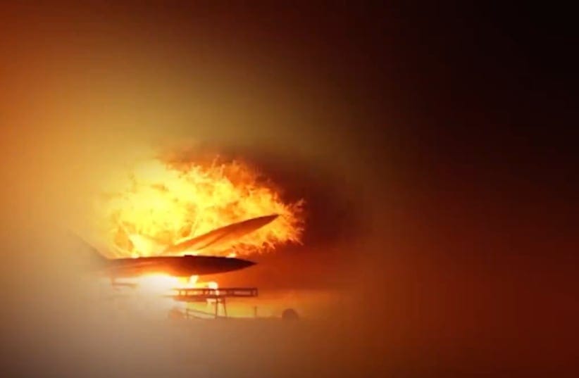 Still from a video purporting to show an Iranian drone launch, released by Iran August 31, 2026.