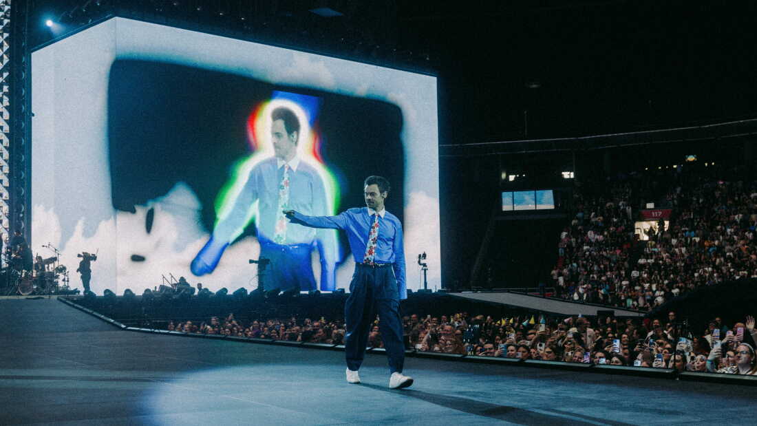 Harry Styles on stage during his Together, Together Tour.