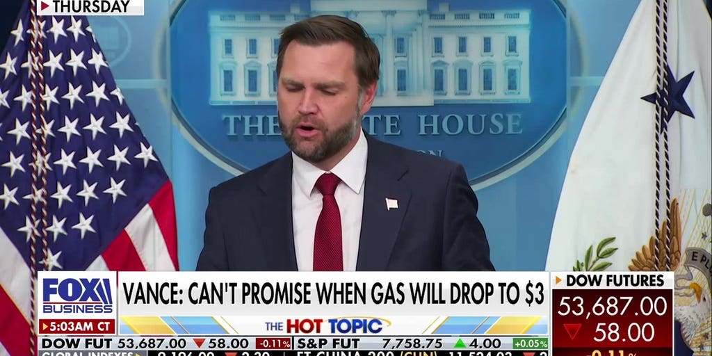 JD Vance blames high gas prices on Iran shipping attacks, calls on Fed to cut rates