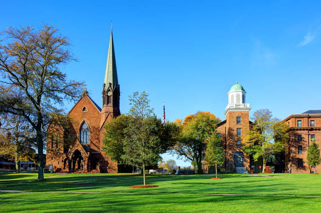 College Row on the campus of Wesleyan University in Middletown, Conn., on Oct. 28, 2017.