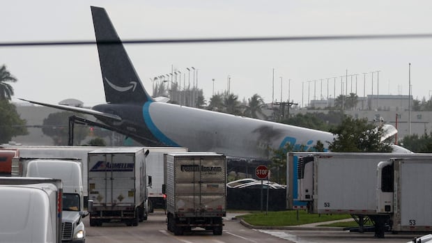 5 dead after Amazon cargo plane barrels off Miami runway and smashes into cars: police