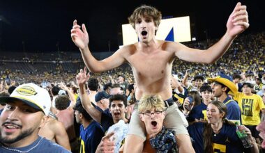 Michigan fans storming the field after beating a MAC school was amazing, Ole Miss fan goes viral & LSU fights