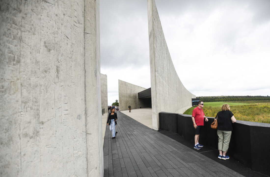 Visitors explore the grounds of the Flight 93 National Memorial on September 10, 2026, in Shanksville, Pa. United Airlines Flight 93, carrying 40 passengers and crew members, crashed into a field near Shanksville, Pa., on September 11, 2001, after the passengers and crew attempted to regain control of the hijacked aircraft.
