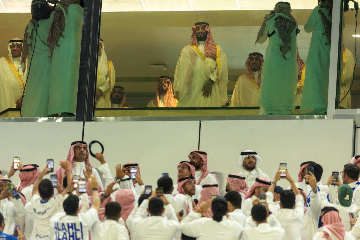 Saudi Arabia Crown Prince Mohammed Bin Salman Bin Abdulaziz Al Saud attends a match