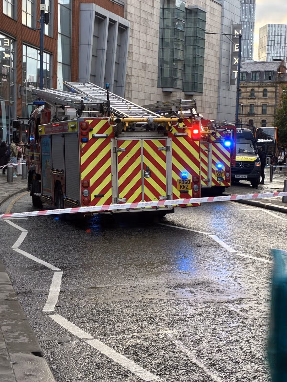 Fire crews at the scene outside Printworks