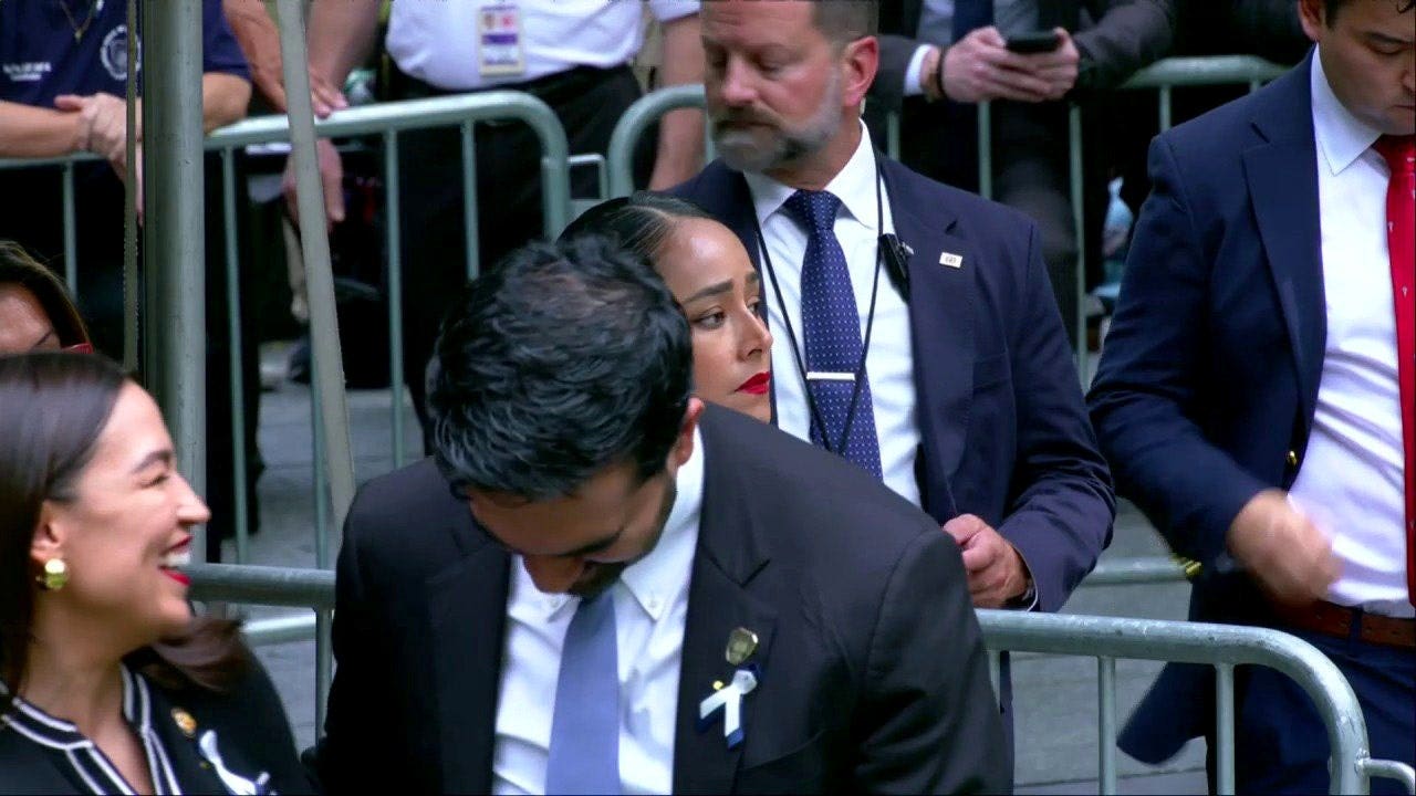 Trump calls AOC and Mamdani laughing at 9/11 ceremony inappropriate