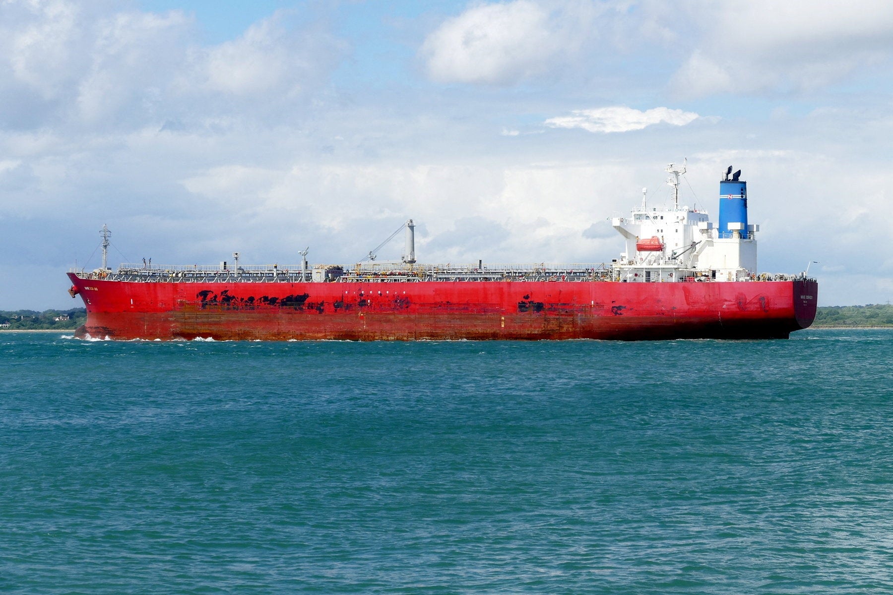 The oil tanker El Gaia at sea near Calshot, Southampton, Britain