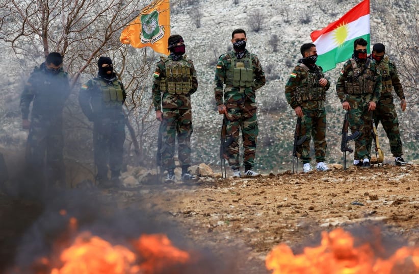 Iranian Kurdish fighters from the Kurdistan Freedom Party, known as PAK take part in a training session at a base on the outskirts of Erbil, Iraq February 12, 2026.