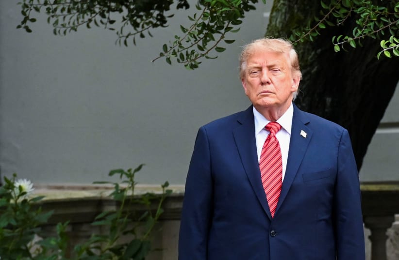 US President Donald Trump arrives to meet with Ireland's Prime Minister (Taoiseach) Micheal Martin at Farmleigh House in Phoenix Park, Dublin, Ireland, September 12, 2026. 