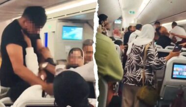 Fierce brawl between flight passengers erupts midair on London-bound flight