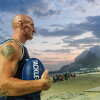 Rugby legend Gareth Thomas poses for a portrait during a campaign in Rio's beach Ipanema Tacke Hiv. Rio de Janeiro, Brazil. July 29, 2026. Photo: Ian Cheibub