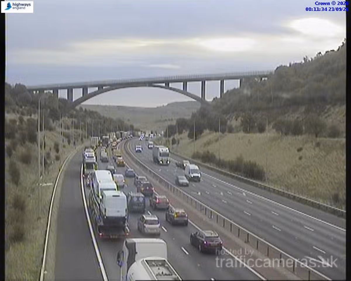 Traffic on the M62 motorway