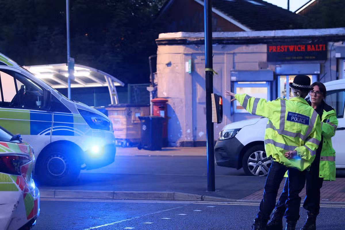 Police scene on Whittaker Lane ,  Prestwich , Manchester . 22 September 2026