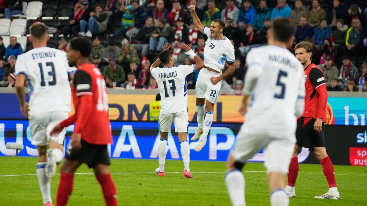 Israel player Sayed Abu Farchi sent off for goal celebration in Nations League