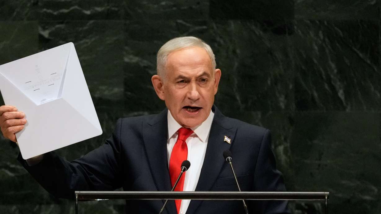 At UN, Netanyahu defends Israel as delegates storm out