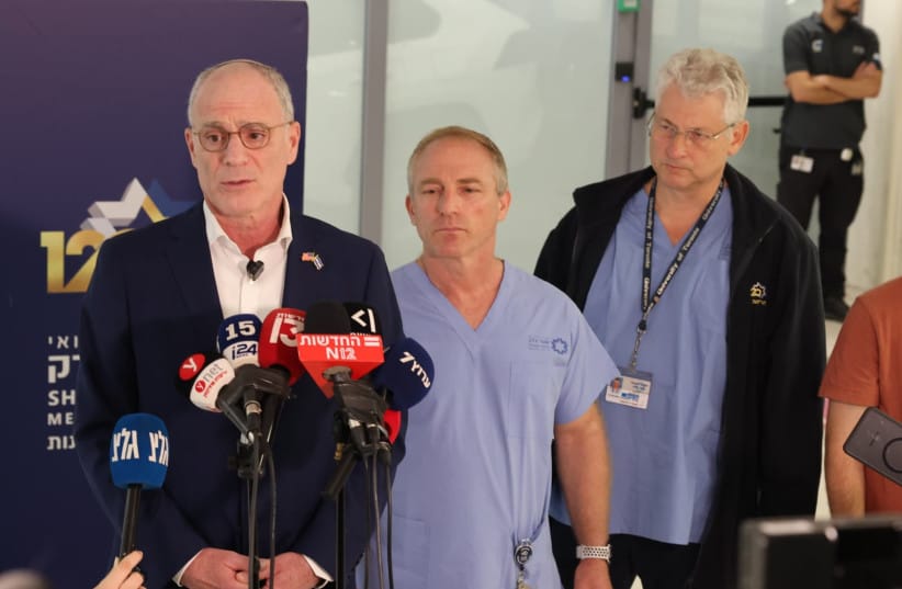 Yechiel Leiter, Israeli Ambassador to the US, outside the Shaare Zedek Medical Center after his son was wounded in a terror attack, September 24, 2026.