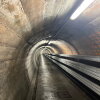 A tunnel leading from the entrance of the Sonnenberg Nuclear Bunker in Lucerne, Switzerland,