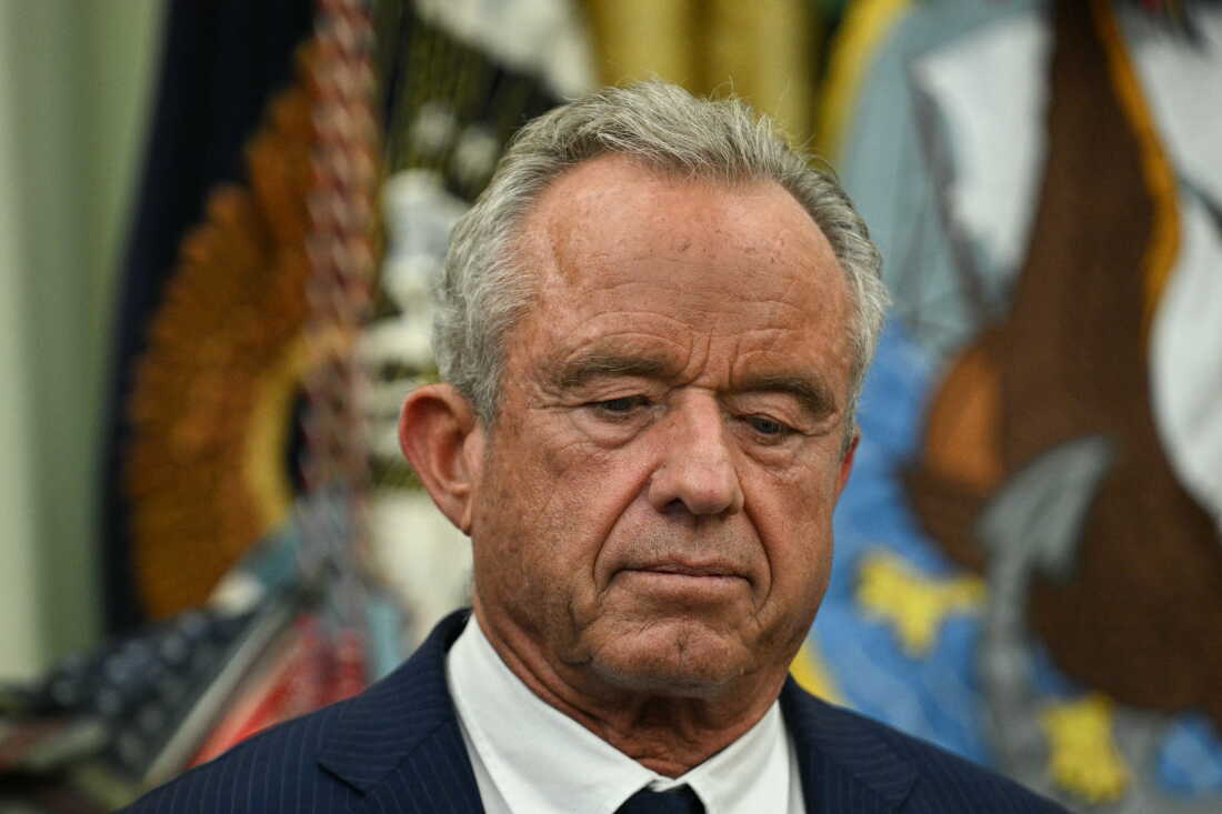 Health and Human Services Secretary Robert F. Kennedy Jr. listens as President Trump speaks in the Oval Office about an administration healthcare initiative last Friday.