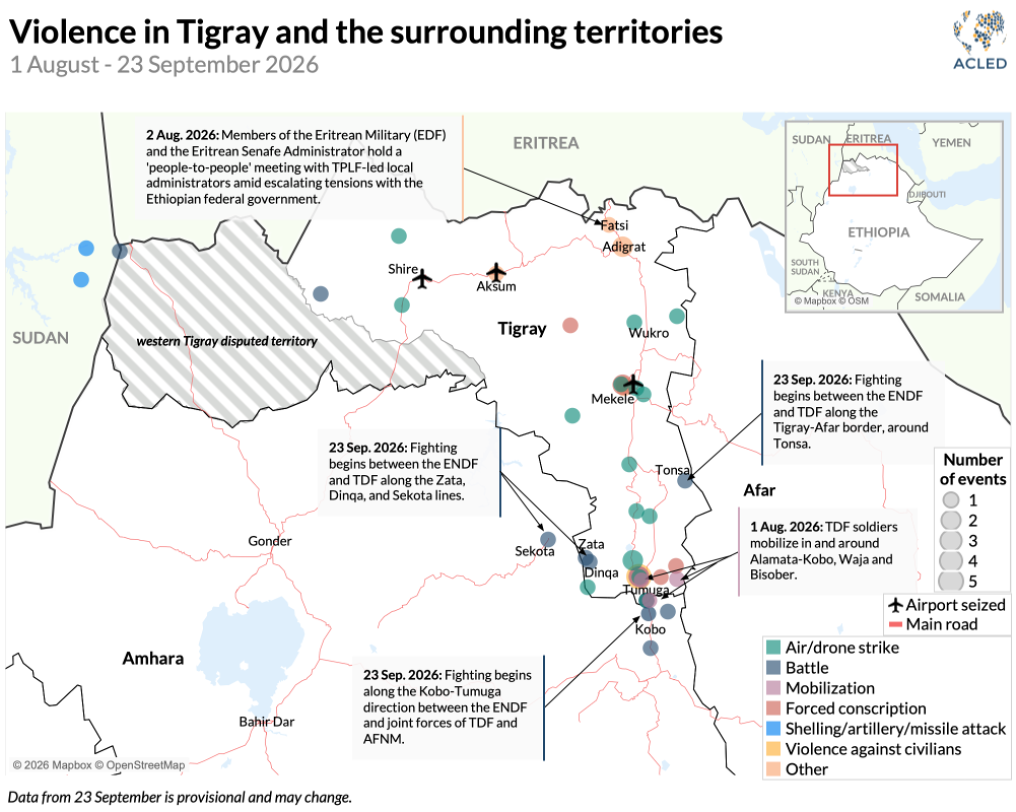 Map - developments in Ethiopia
