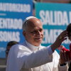 Pope Leo XIV blesses a child during a meeting with migrants at the 'Las Raices' center, in San Cristobal de la Laguna in Spain.