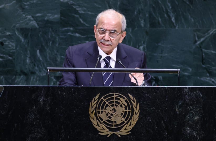 Lebanon's Prime Minister Nawaf Salam speaks during the 81st United Nations General Assembly at UN headquarters in New York on September 25, 2026.
