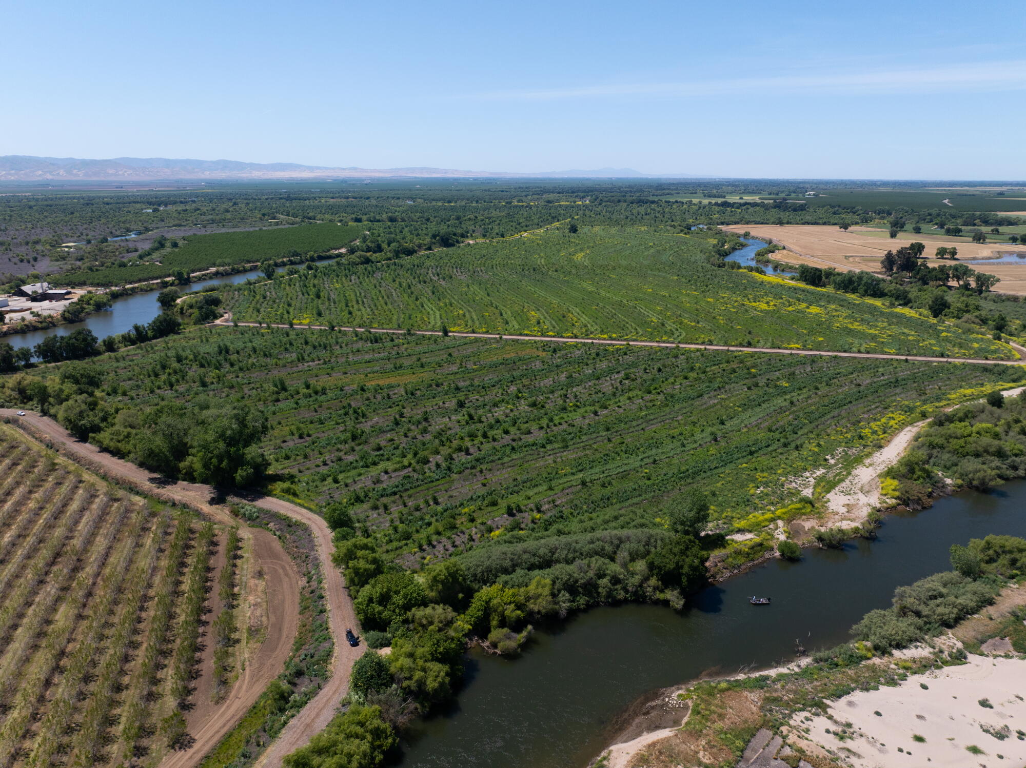 A May 2024 image of Dos Rios Ranch, a 2,100-acre floodplain aimed at replenishing groundwater near Modesto.