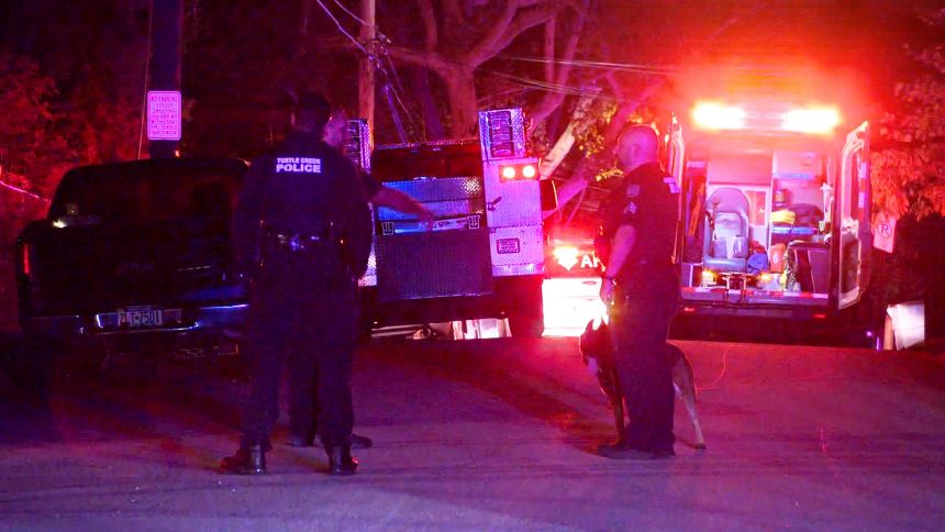 Law enforcement responds near the scene on Thursday, September 24.